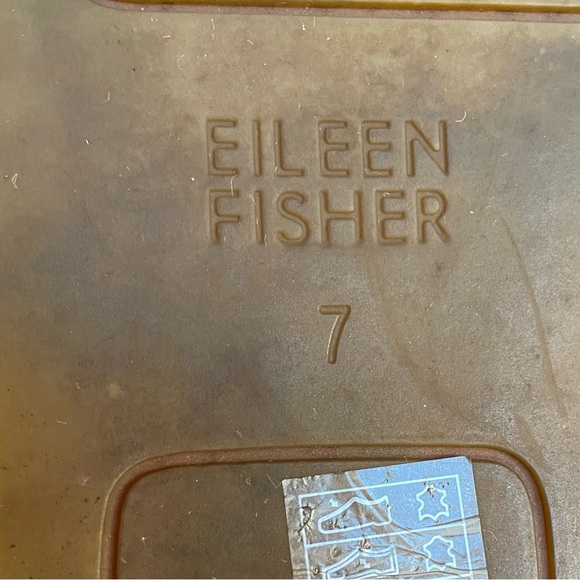 Eileen Fisher Tan Leather Espadrille Flat Elastic Straps Zip Heel Closure SZ 7 - Picture 15 of 16